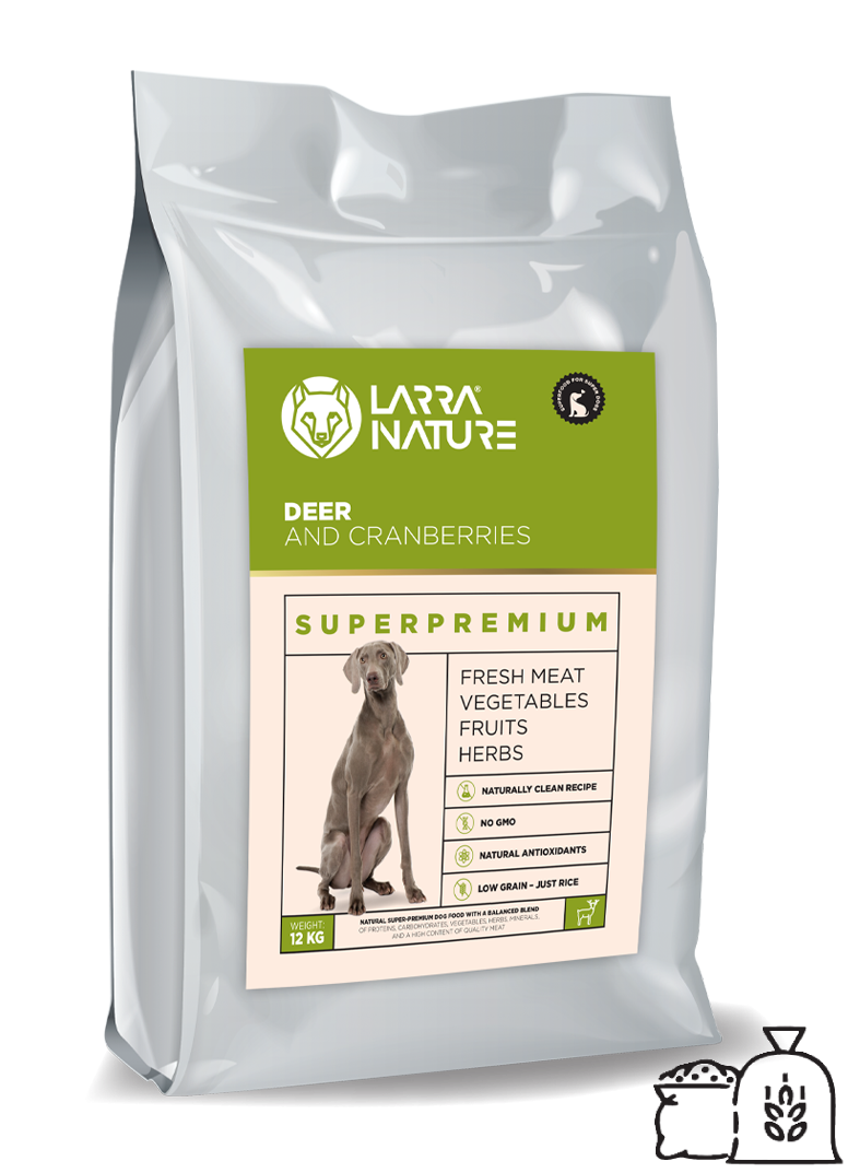 JELEN_NEW Larra Nature Jeleň a Brusnice 22/12 - 3kg – Obrázok 1